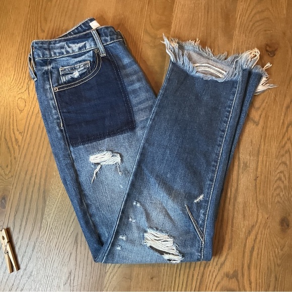 Hidden Jeans Patch Pocket Straight Leg Women’s Size 24 EUC - Picture 3 of 14